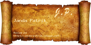 Janda Patrik névjegykártya